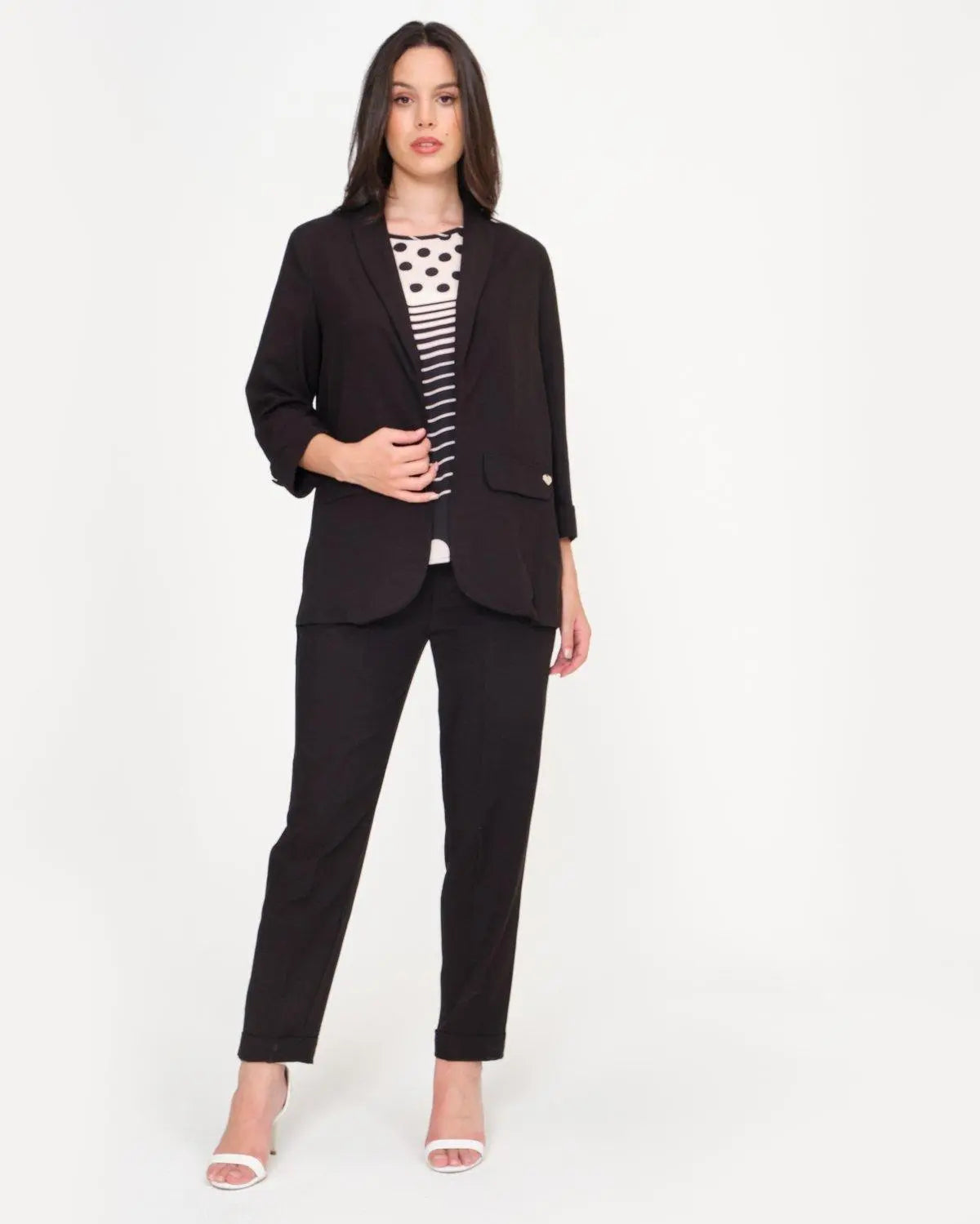 Giacca in misto lino e viscosa NERO DORABELLA