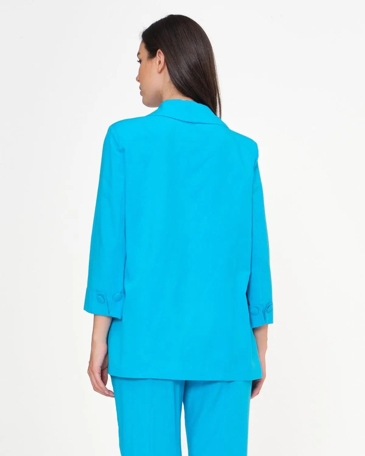 Giacca in misto lino e viscosa TURCHESE DORABELLA