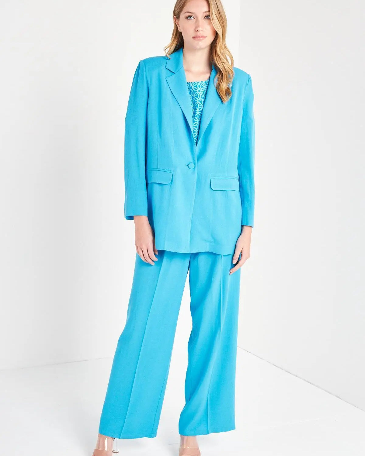 Giacca monopetto TURCHESE IRONICA