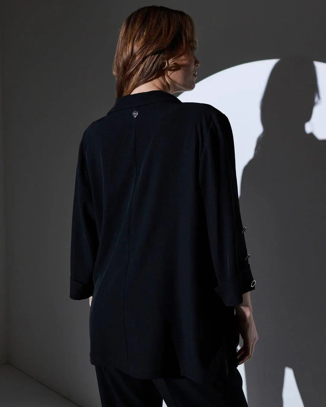 Giacca monopetto morbida in cady con dettaglio bottoni NERO DORABELLA PIU'