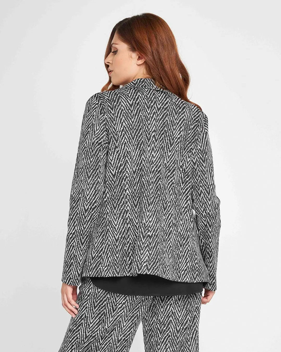 Giacca monopetto spigata NERO-BIANCO DORABELLA