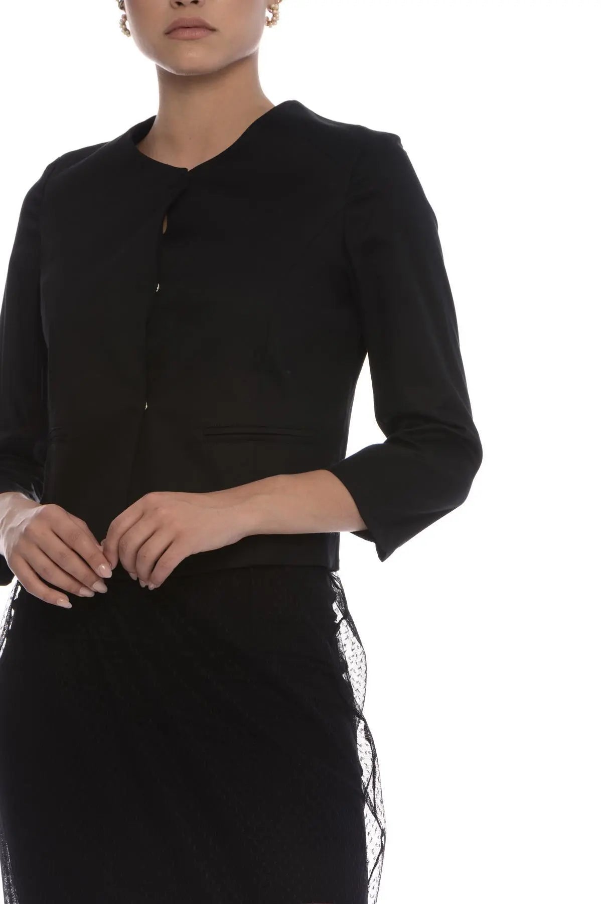 Giacchino scollo alla coreana NERO IRONICA