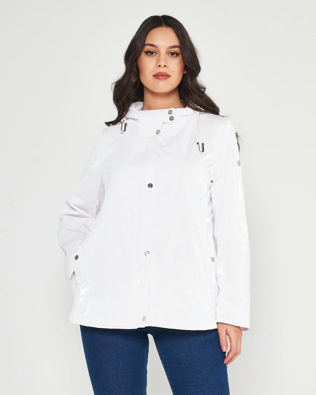 Giaccone in tessuto spalmato GESSO DORABELLA XXL