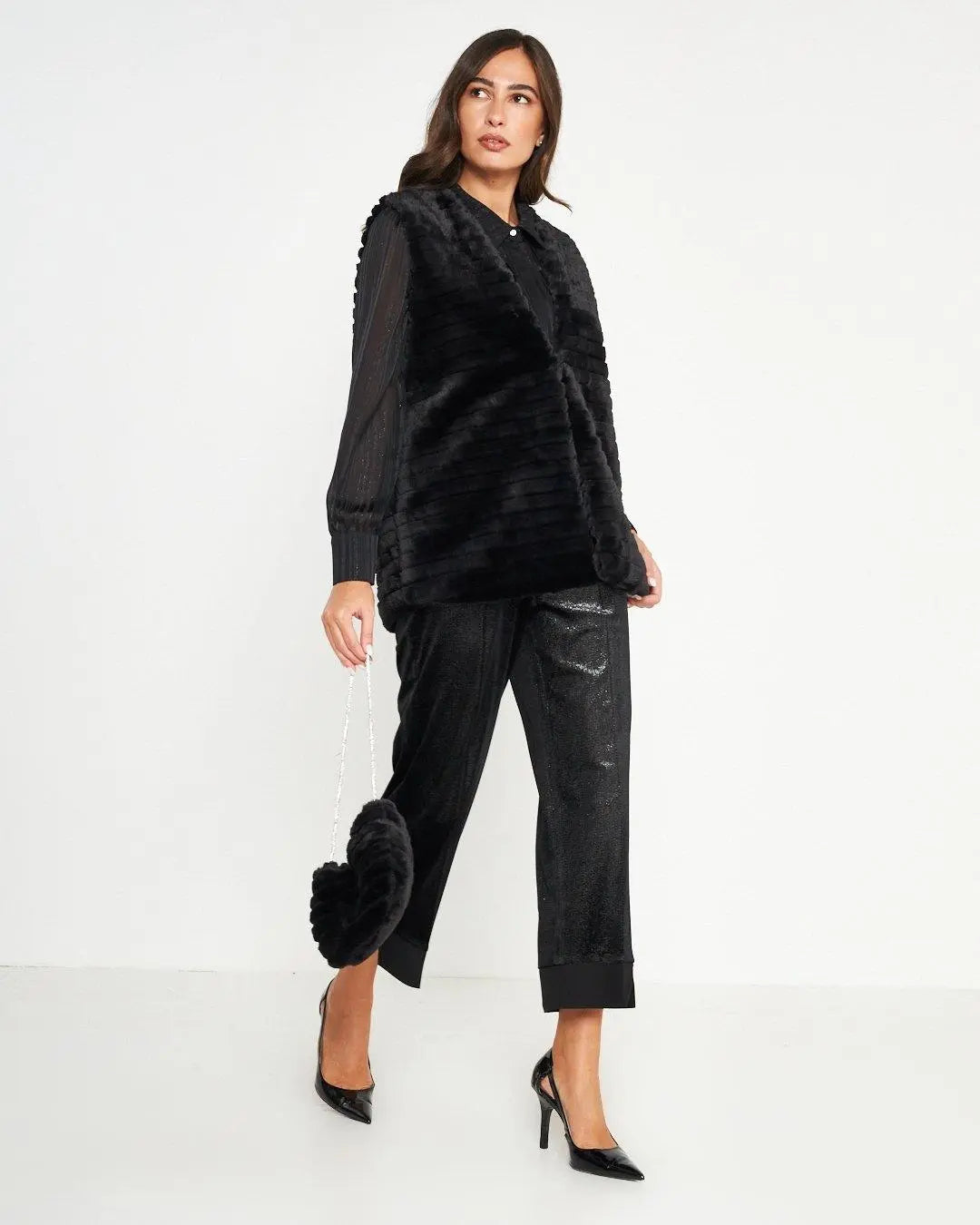 Gilet ecopelliccia NERO DORABELLA