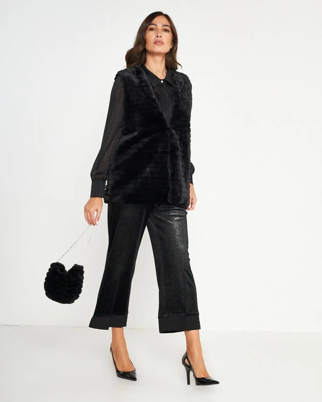 Gilet ecopelliccia NERO DORABELLA