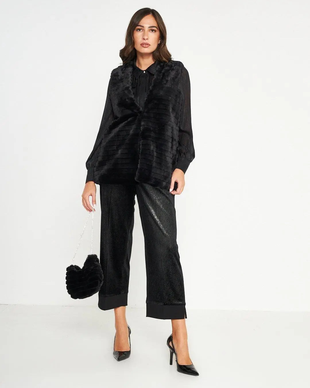 Gilet ecopelliccia NERO DORABELLA