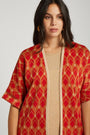 Gilet fantasia geometrica ARANCIO DORABELLA