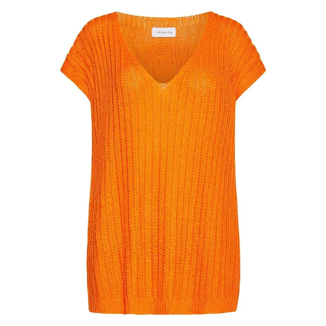 Gilet in maglia ARANCIO IRONICA XL