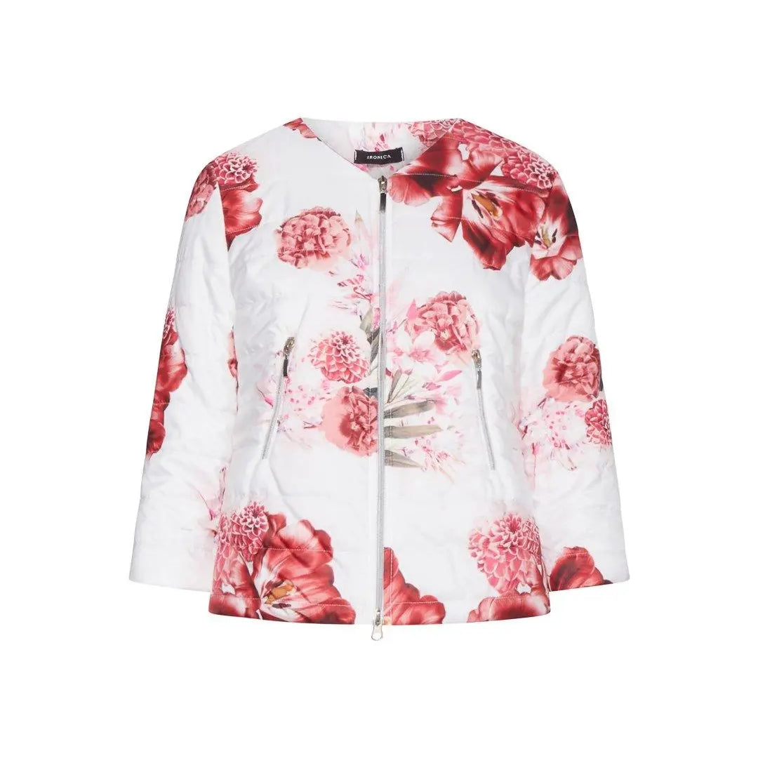 Giubbino fantasia floreale BIANCO IRONICA 50