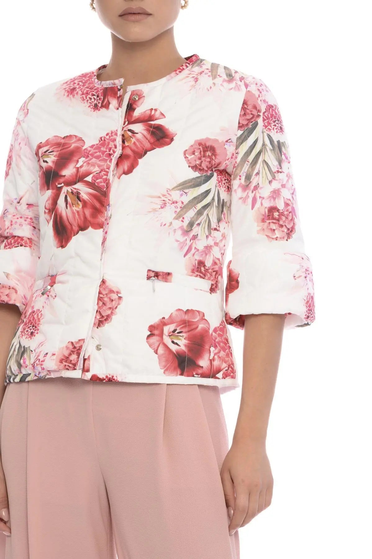 Giubbino fantasia floreale BIANCO IRONICA