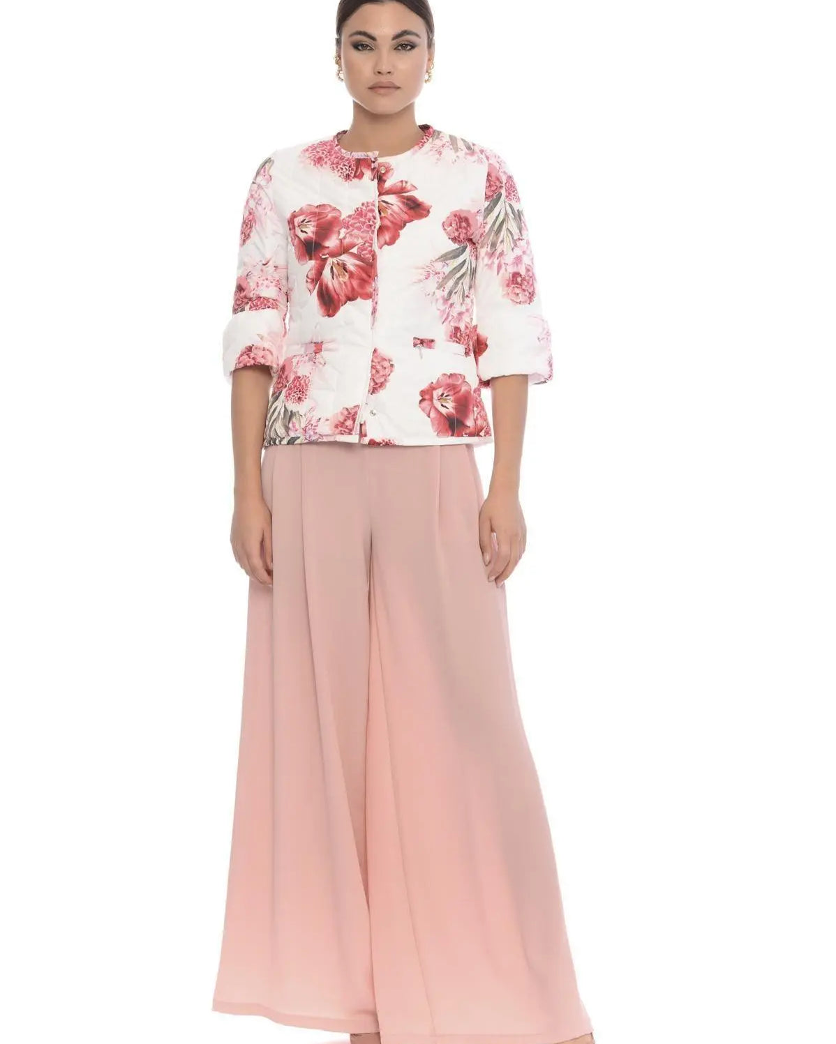 Giubbino fantasia floreale BIANCO IRONICA