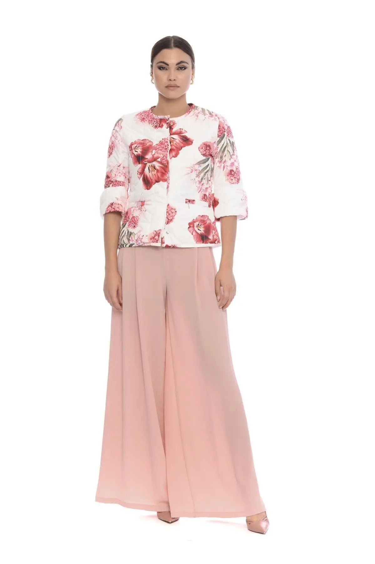 Giubbino fantasia floreale BIANCO IRONICA