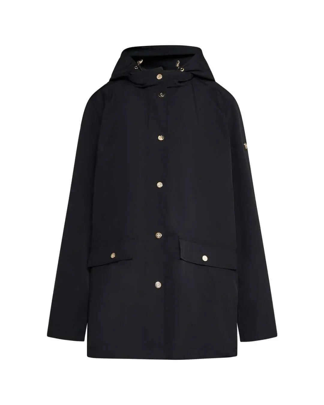 Giubbino in nylon con cappuccio e bottoni a pressione. NERO DORABELLA PIU'