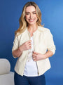 Giubbino senza collo in eco-pelle BEIGE DORABELLA XXL