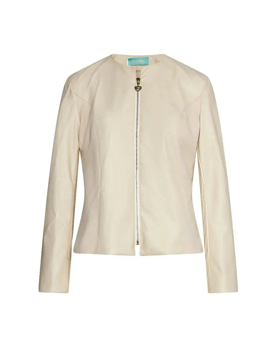 Giubbino senza collo in eco-pelle BEIGE DORABELLA