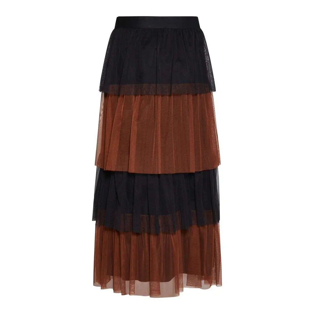 Gonna a balze NERO-TABACCO IRONICA 3XL