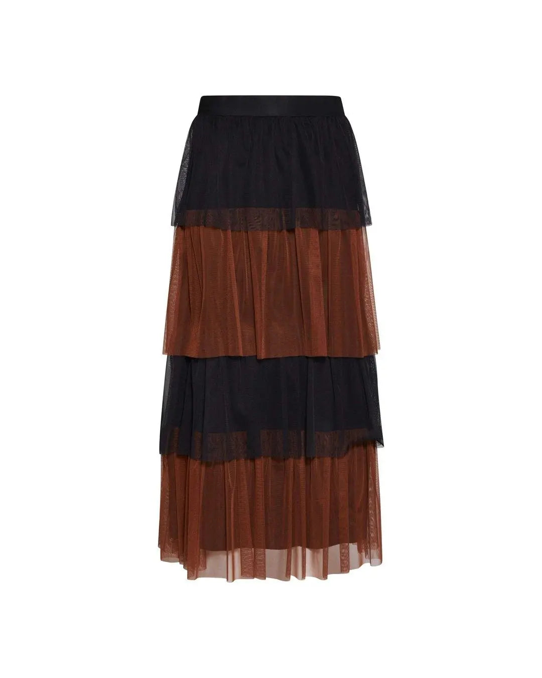 Gonna a balze NERO-TABACCO IRONICA