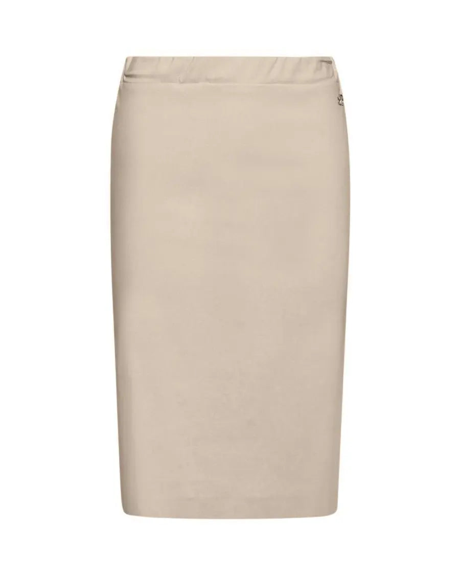 Gonna a tubino basic in misto viscosa elasticizzata tinta unita. BEIGE DORABELLA