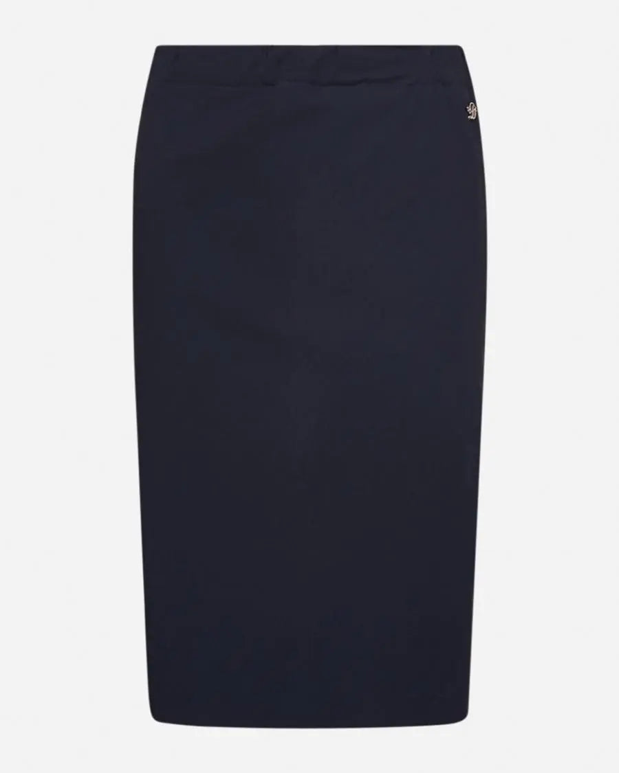 Gonna a tubino basic in misto viscosa elasticizzata tinta unita. BLU DORABELLA