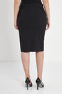 Gonna a tubino basic in misto viscosa elasticizzata tinta unita. NERO DORABELLA