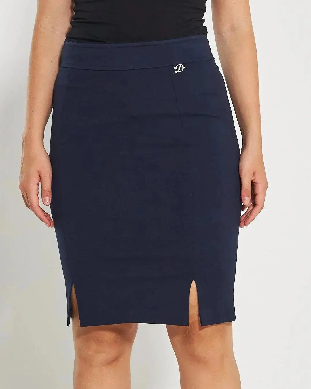 Gonna a tubino con tagli e spacchi frontali BLU DORABELLA 54