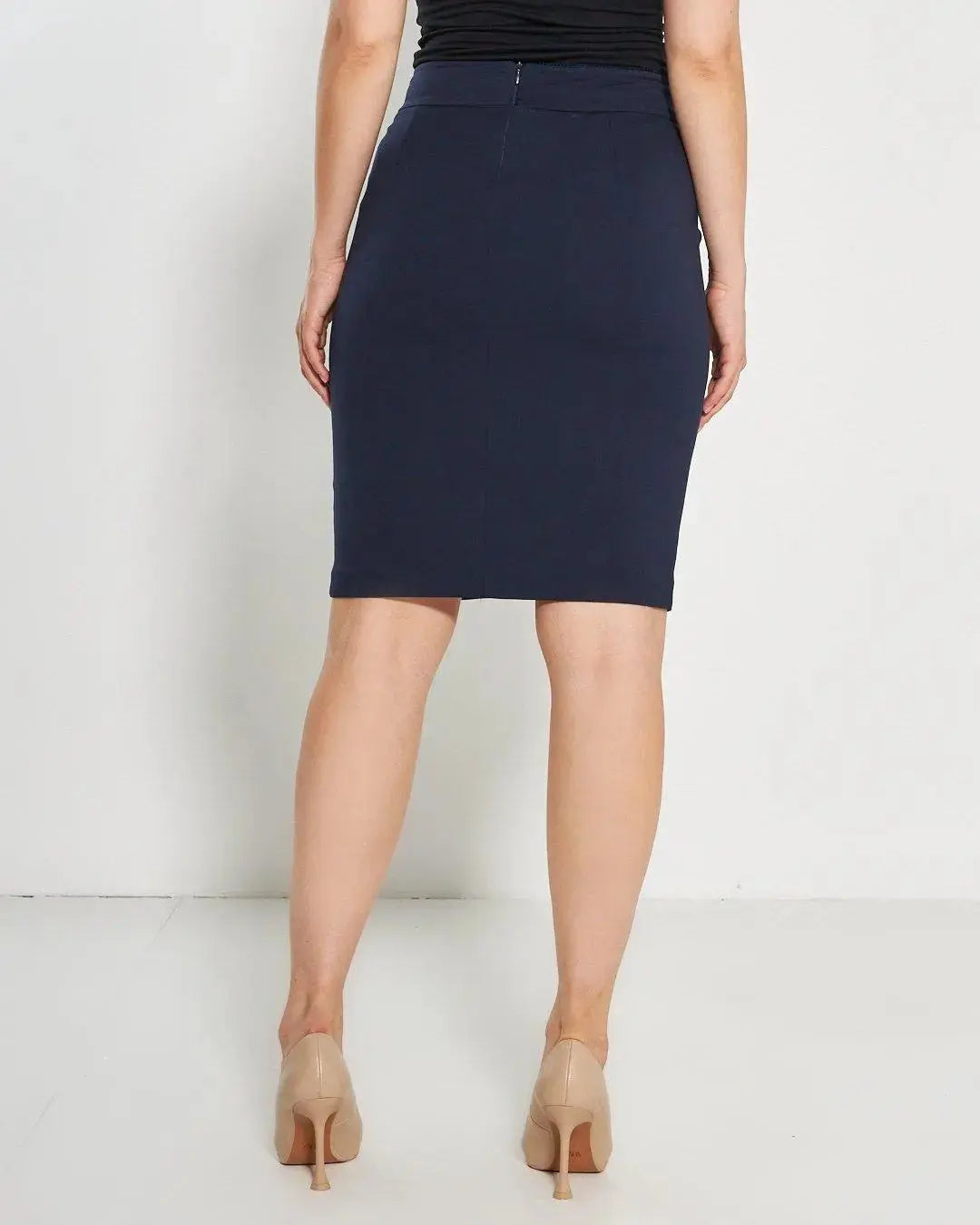 Gonna a tubino con tagli e spacchi frontali BLU DORABELLA