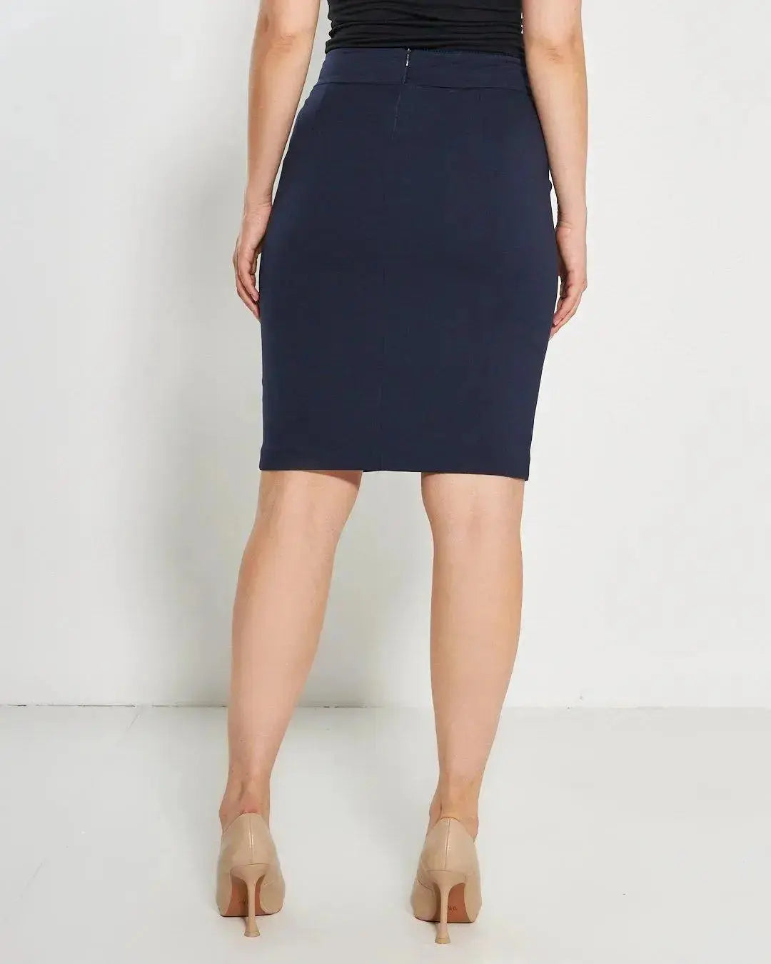 Gonna a tubino con tagli e spacchi frontali BLU DORABELLA