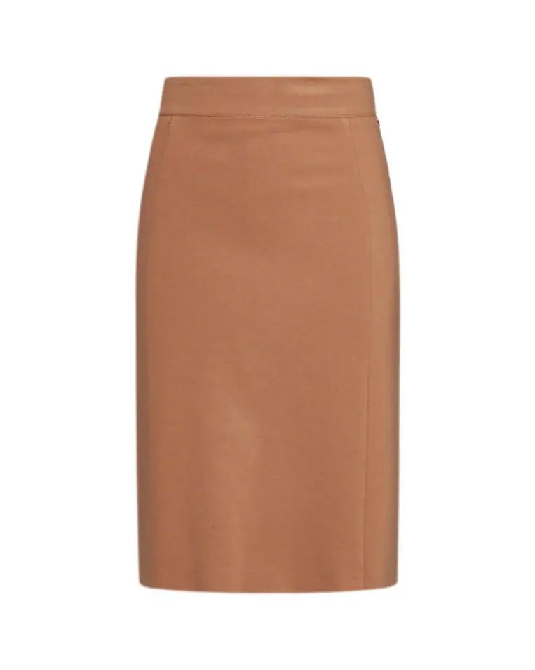 Gonna a tubino con vita elasticizzata e nervures frontali CAMMELLO DORABELLA PIU'