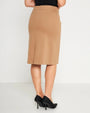 Gonna a tubino con vita elasticizzata e nervures frontali CAMMELLO DORABELLA PIU'