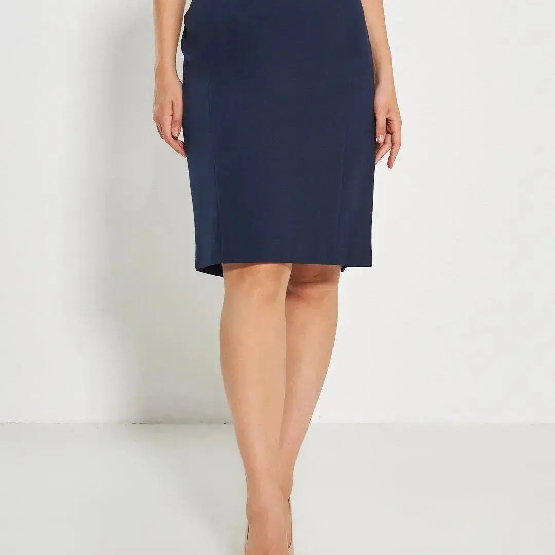 Gonna a tubino con vita elasticizzata e nervures frontali BLU DORABELLA PIU' 49