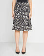Gonna godet glam flower Nero DORABELLA XXL