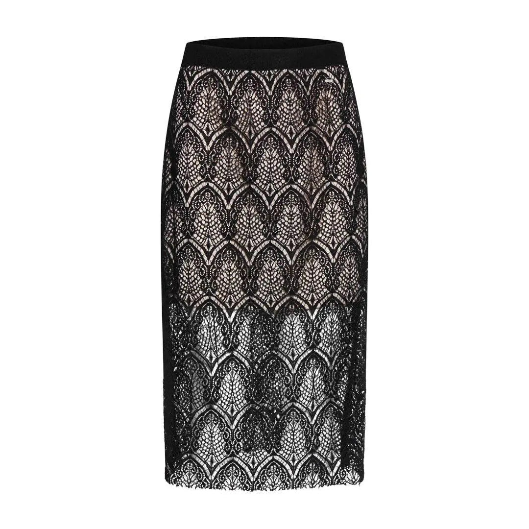 Gonna in pizzo NERO IRONICA 3XL