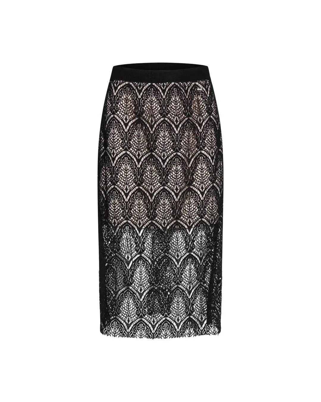 Gonna in pizzo NERO IRONICA 3XL