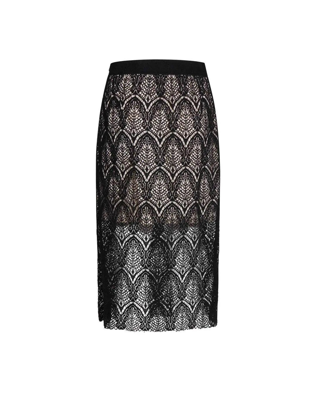 Gonna in pizzo NERO IRONICA