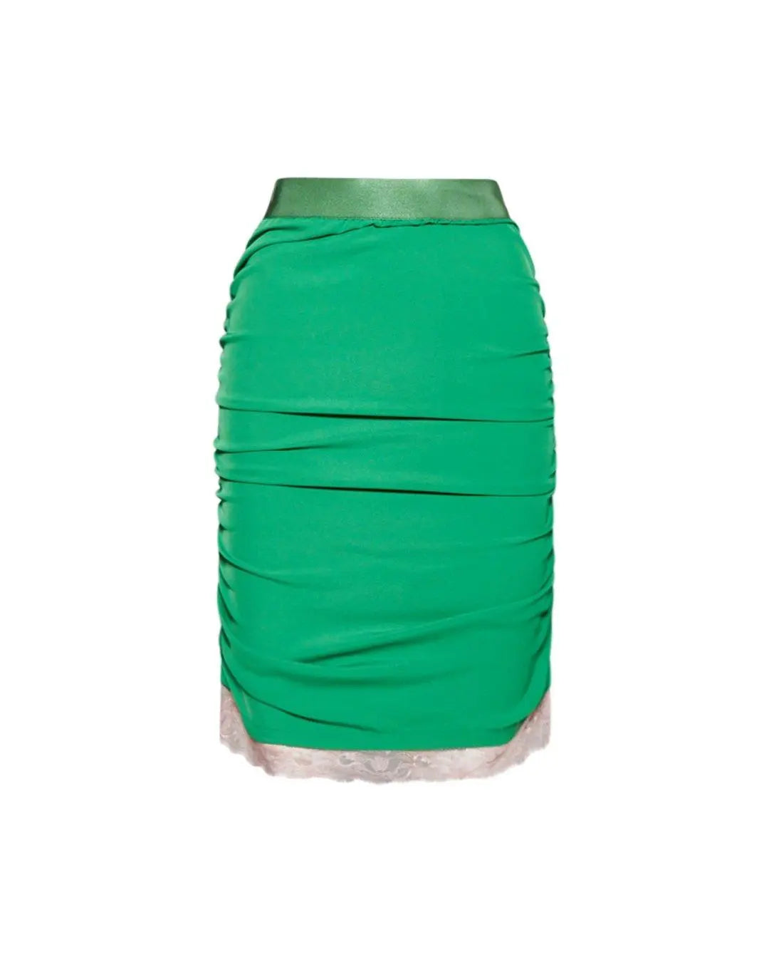 Gonna mini drappeggiata VERDE-ROSA IRONICA 52