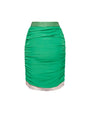 Gonna mini drappeggiata VERDE-ROSA IRONICA