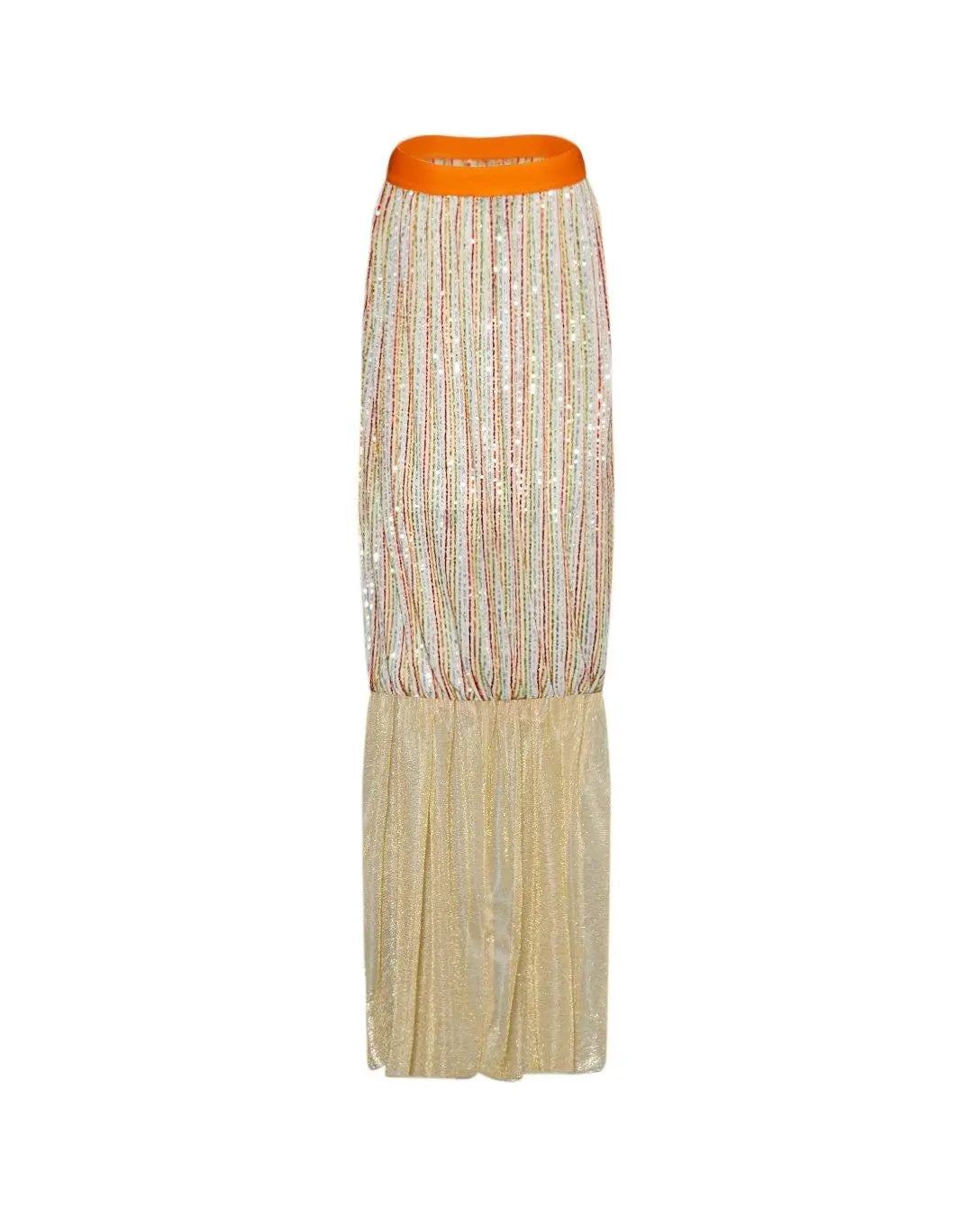 Gonna paillettes e volant ARANCIO IRONICA