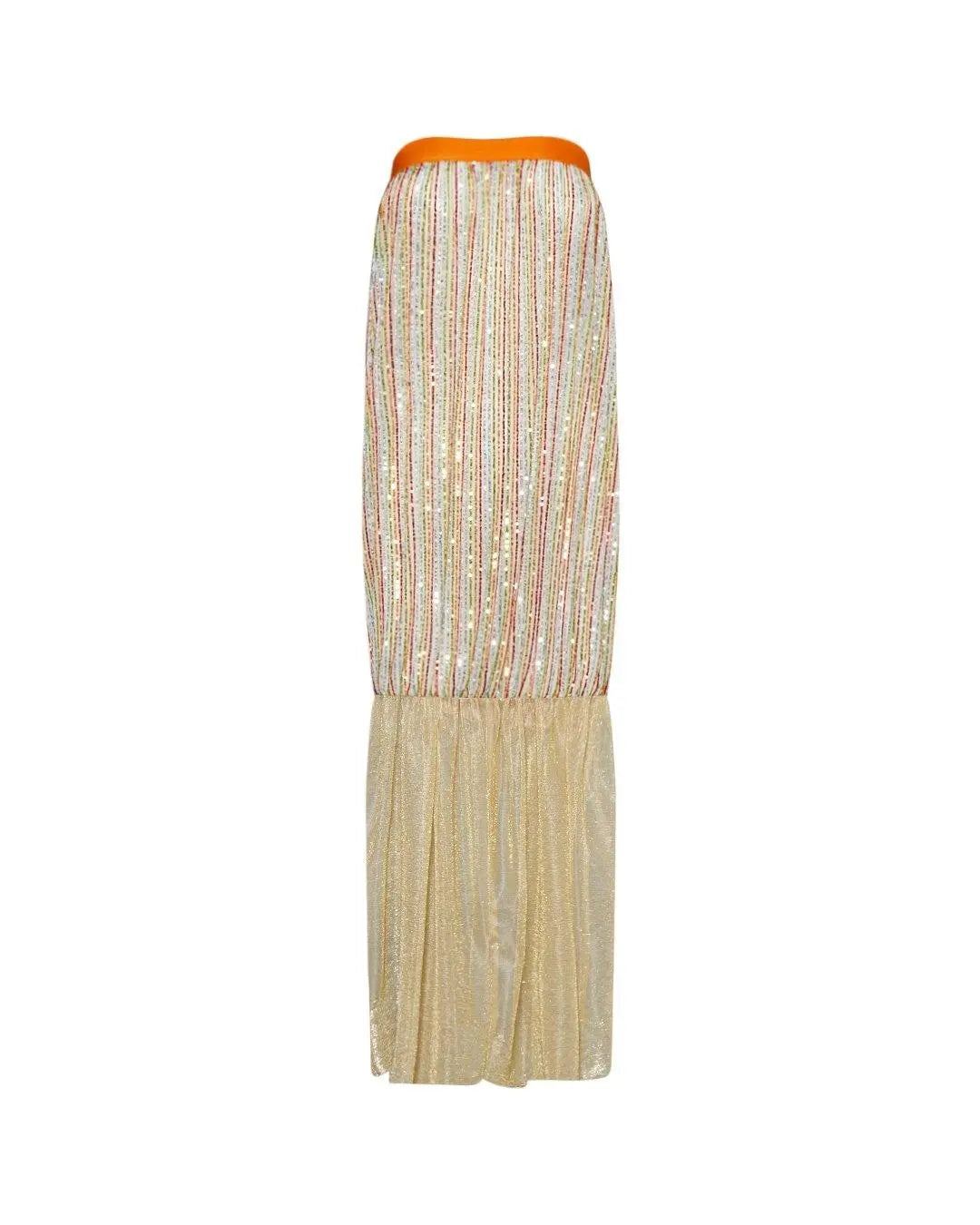 Gonna paillettes e volant ARANCIO IRONICA