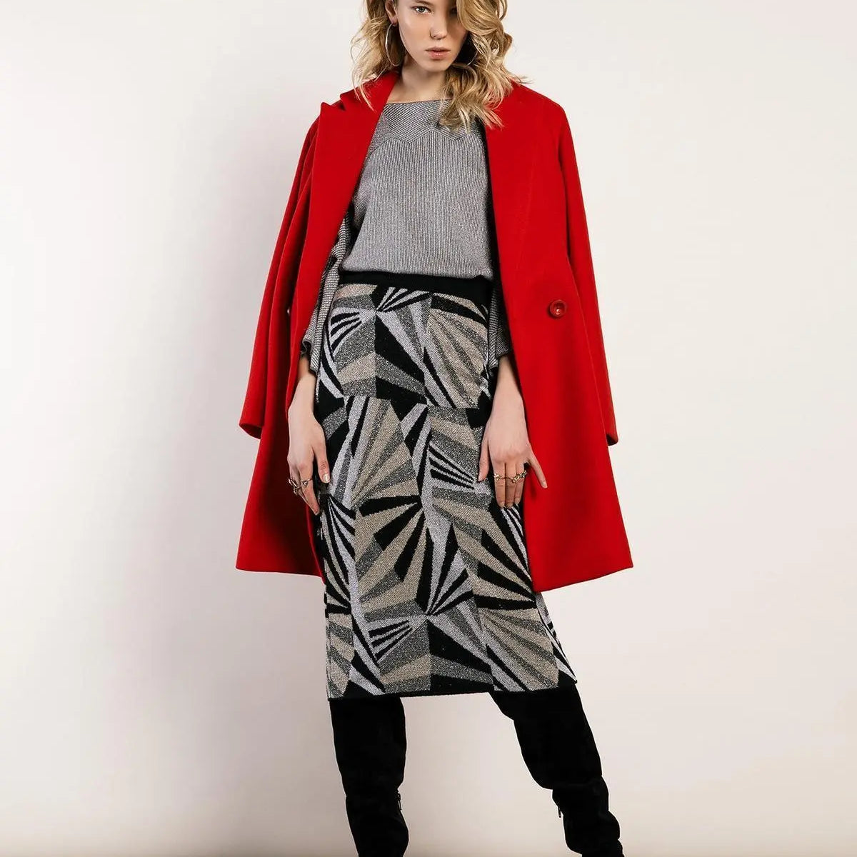 Gonna tagli geometrici GRIGIO IRONICA XL