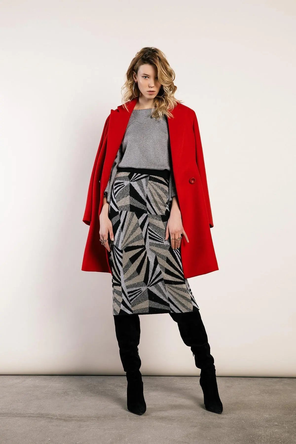 Gonna tagli geometrici GRIGIO IRONICA XL