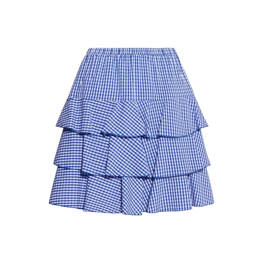 Gonna vichy BIANCO-BLU IRONICA XL