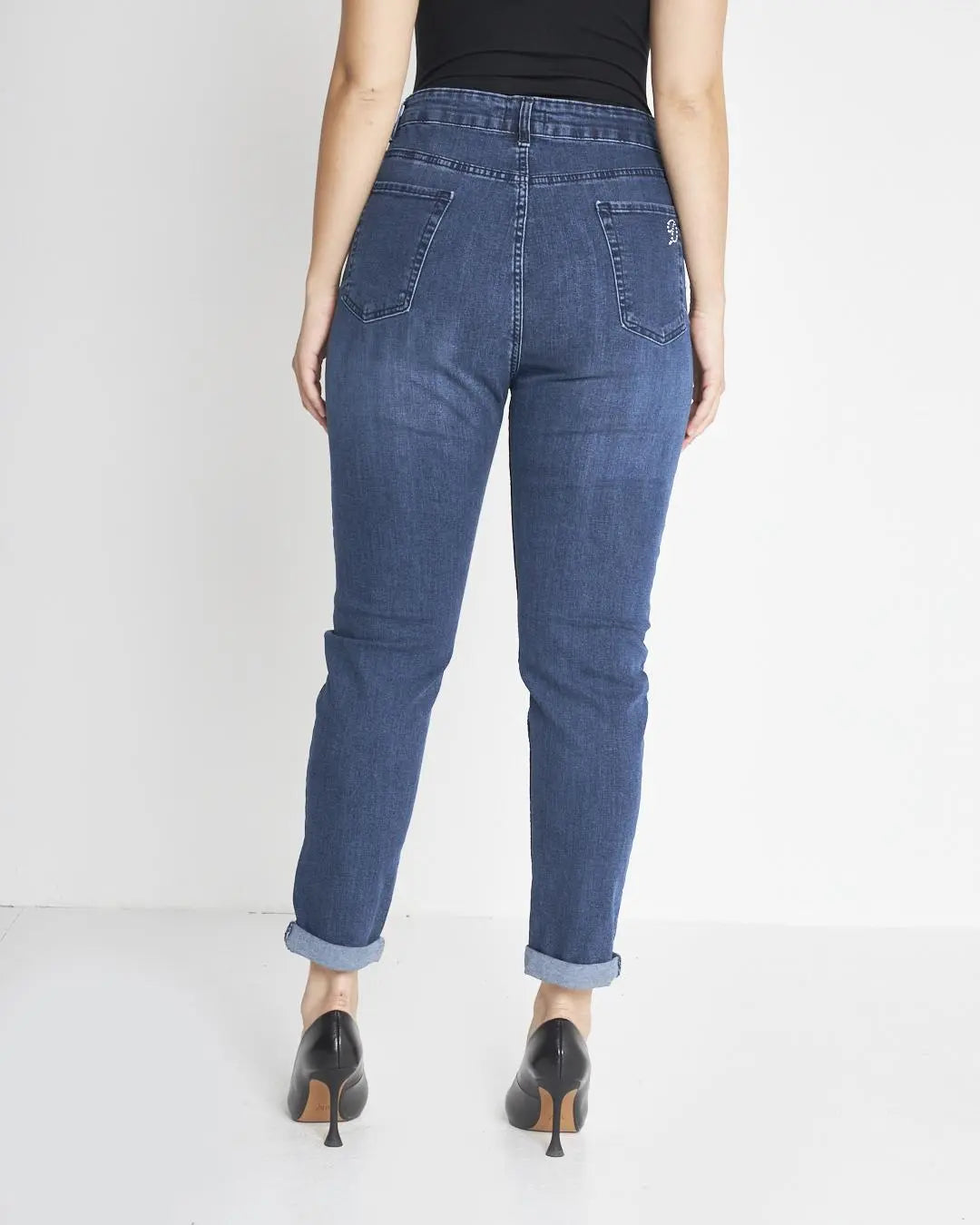 Jeans cinque tasche con strass BLU DORABELLA PIU'