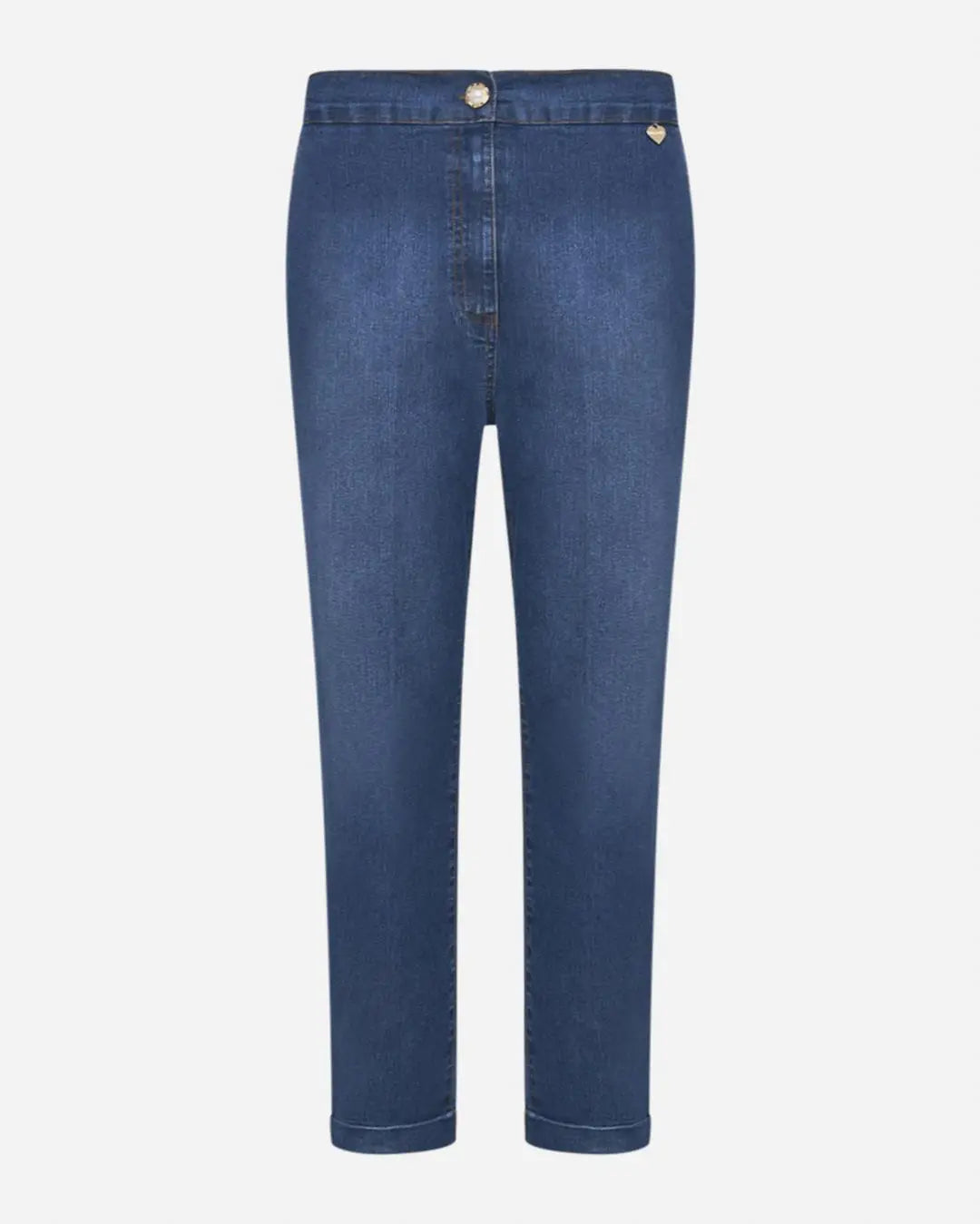 Jeans con bottone gioiello Blu DORABELLA
