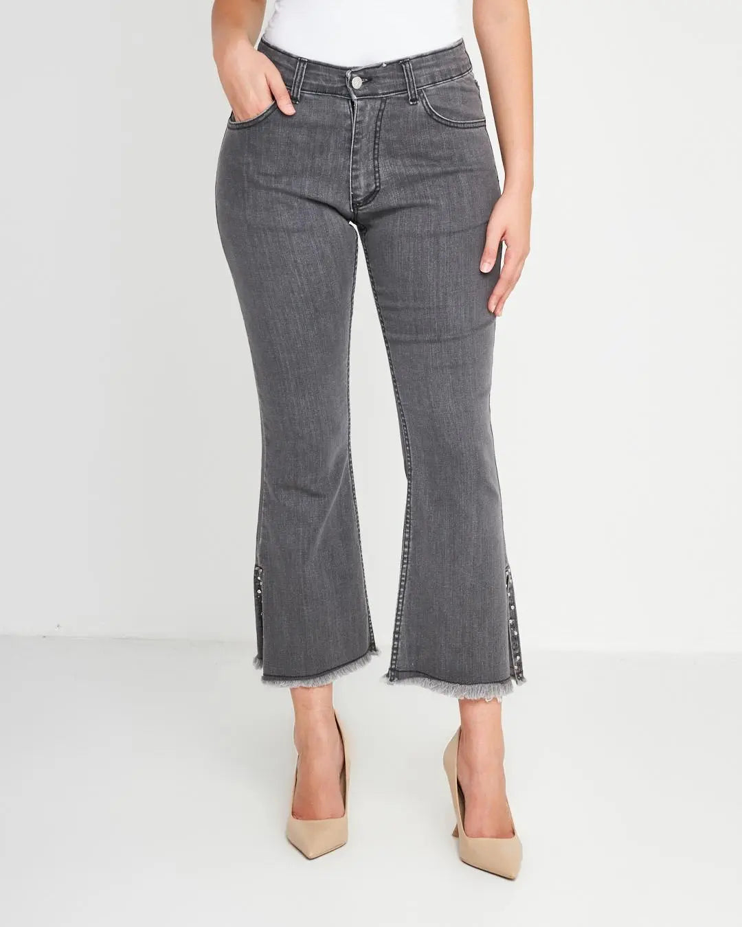 Jeans flare con borchie Grigio DORABELLA 52