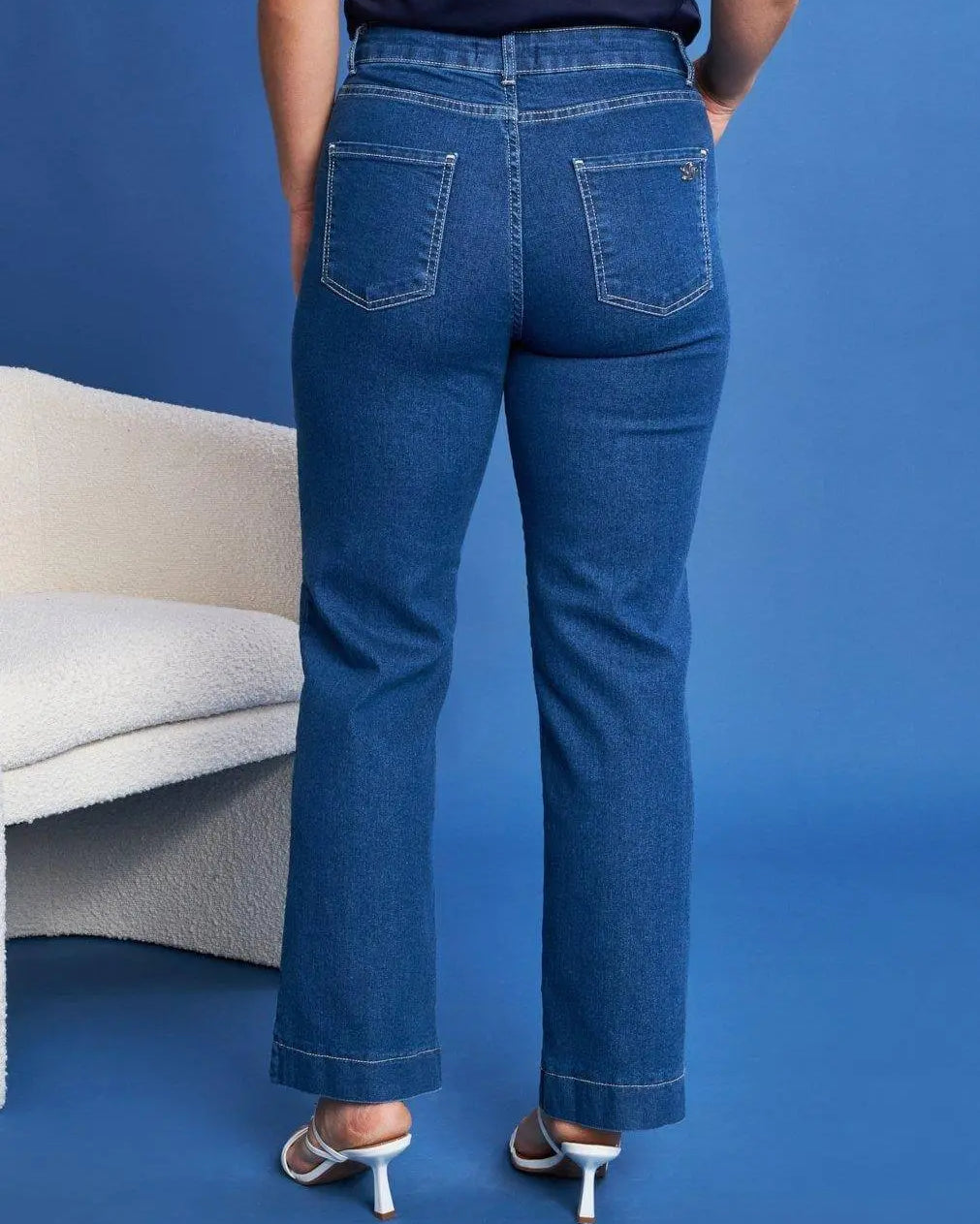 Jeans palazzo in denim di cotone elasticizzato DENIM DORABELLA 54