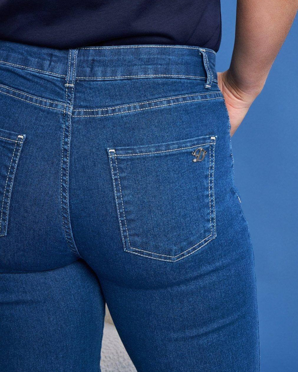 Jeans palazzo in denim di cotone elasticizzato DENIM DORABELLA