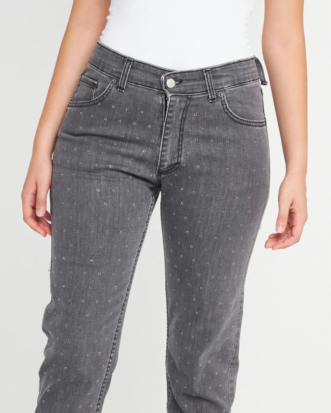 Jeans  pioggia di strass Grigio DORABELLA