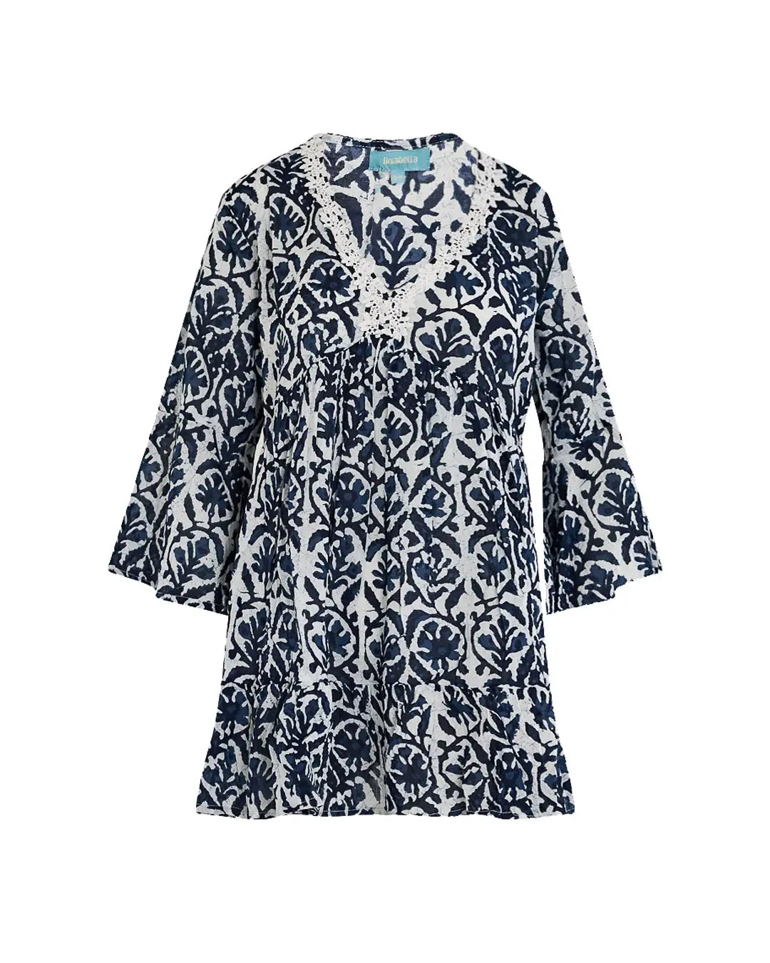 Kaftano con dettaglio pizzo Blu DORABELLA