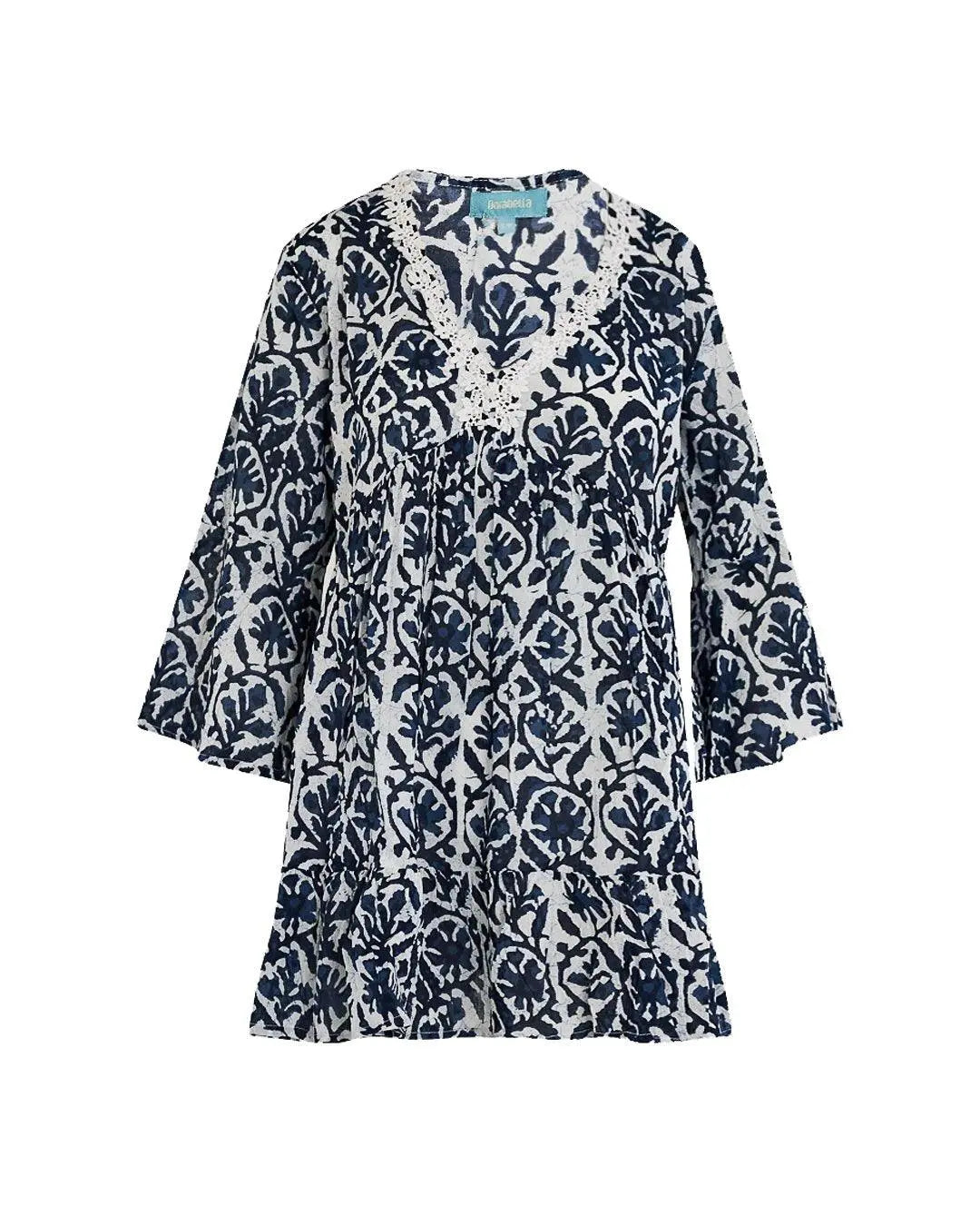 Kaftano con dettaglio pizzo Blu DORABELLA