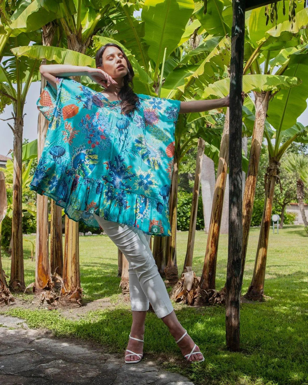 Kaftano in fantasia coralli TIFFANY DORABELLA Un